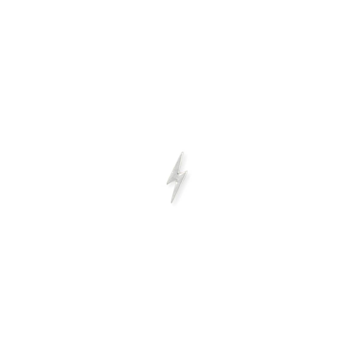 Silver Lightning Bolt Post Earring