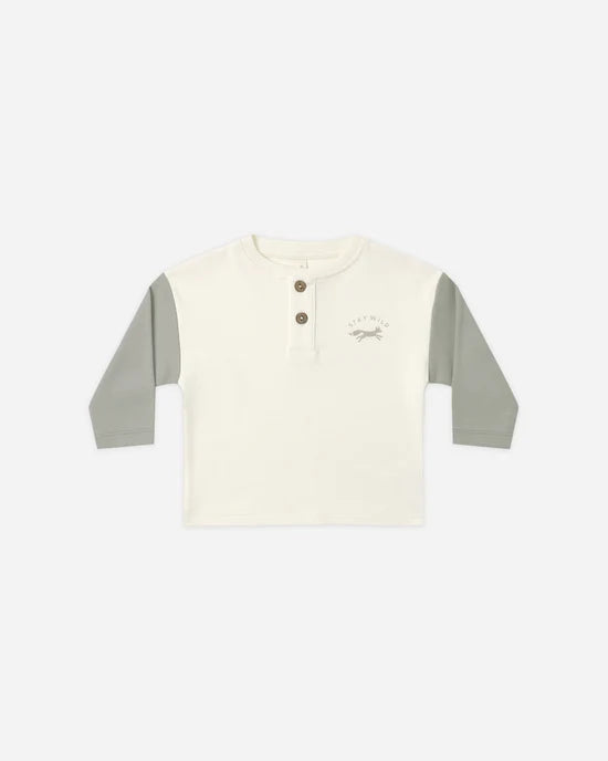 Long Sleeve Henley Tee, Laurel