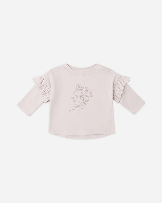 Ruffle Long Sleeve Tee, Fleur