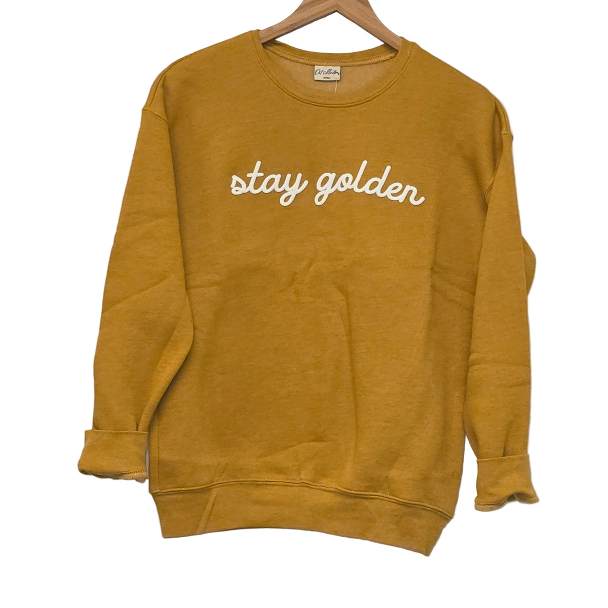 Stay Golden Puff Sweatshirt, Heather Mustard