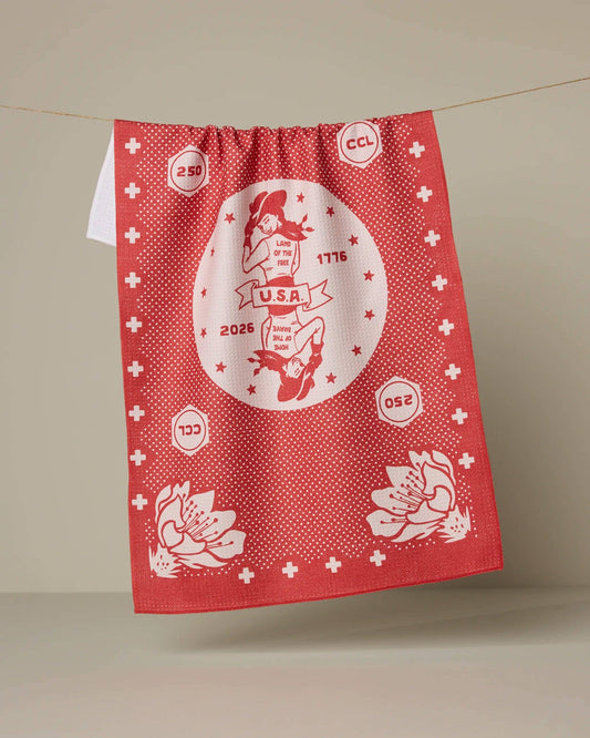 USA Cowgirl Tea Towel