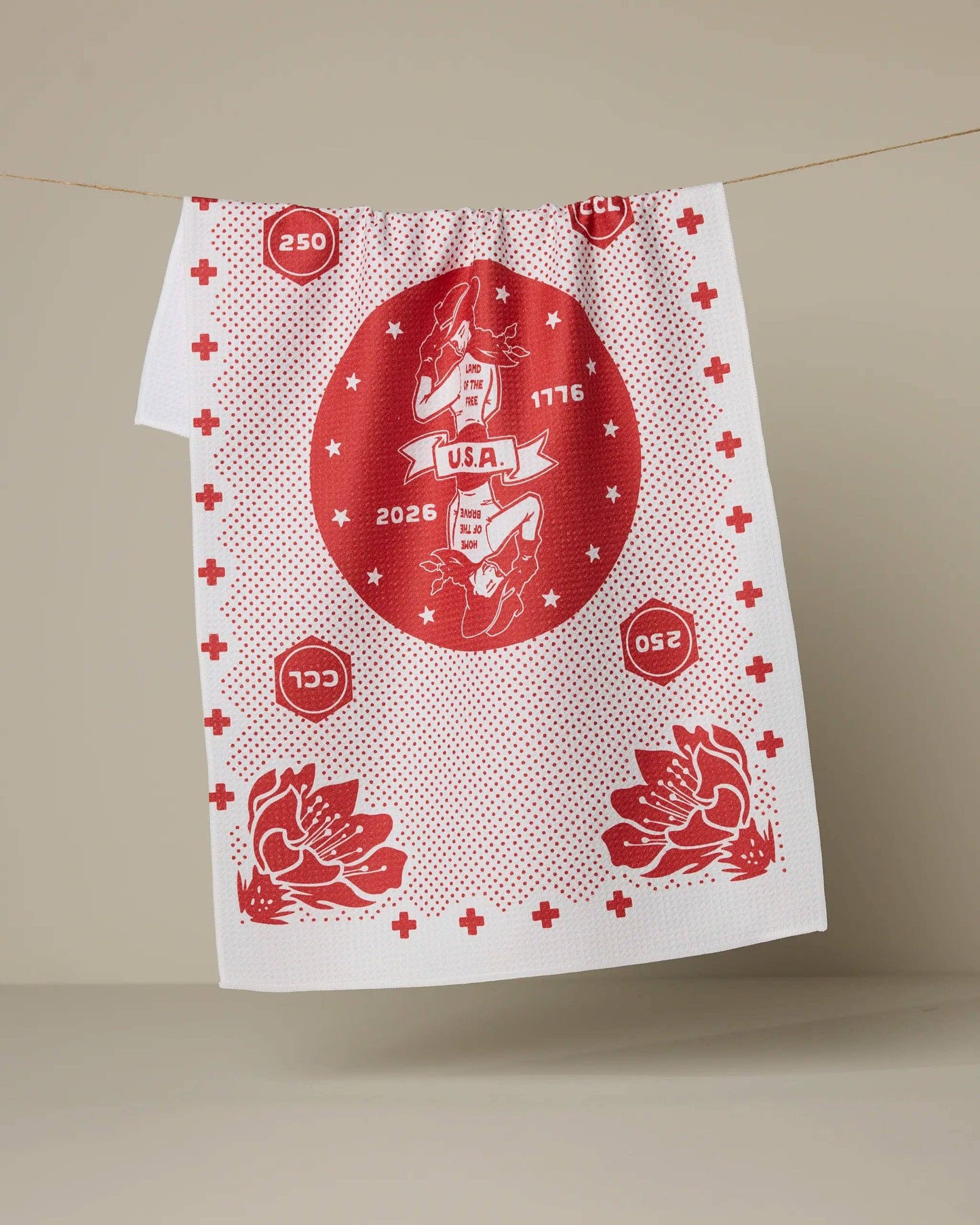USA Cowgirl Tea Towel