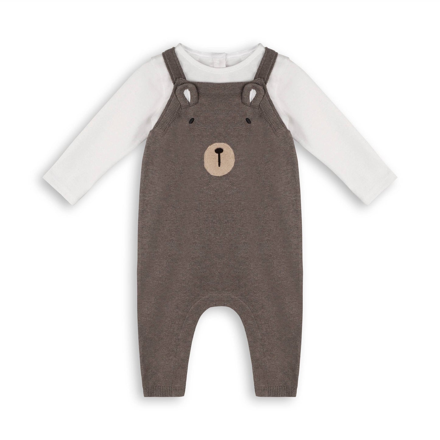 Bear Sweater Knit Baby Overall & Bodysuit Set (Organic)