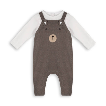 Bear Sweater Knit Baby Overall & Bodysuit Set (Organic)