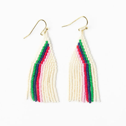 Audrey Small Seed Bead Vertical Stripe Earrings
