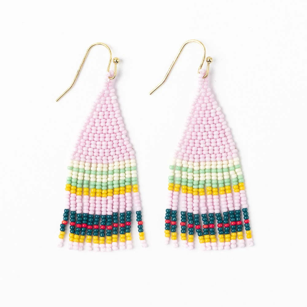 Audrey Small Seed Bead Vertical Stripe Earrings