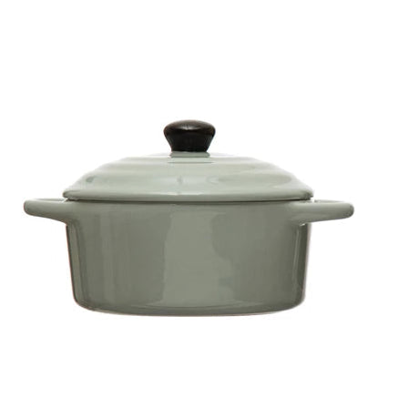 Stoneware Mini Baker w/ Lid, 1 Cup, 4 Colors