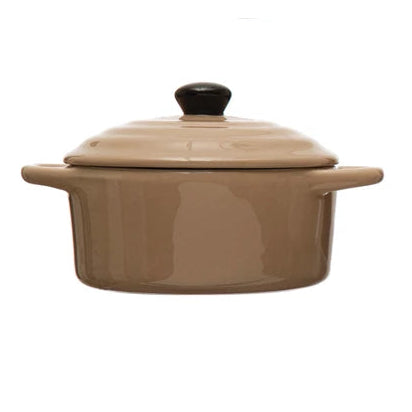 Stoneware Mini Baker w/ Lid, 1 Cup, 4 Colors
