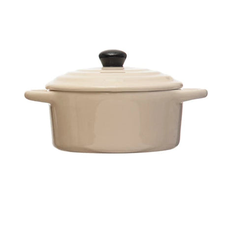 Stoneware Mini Baker w/ Lid, 1 Cup, 4 Colors