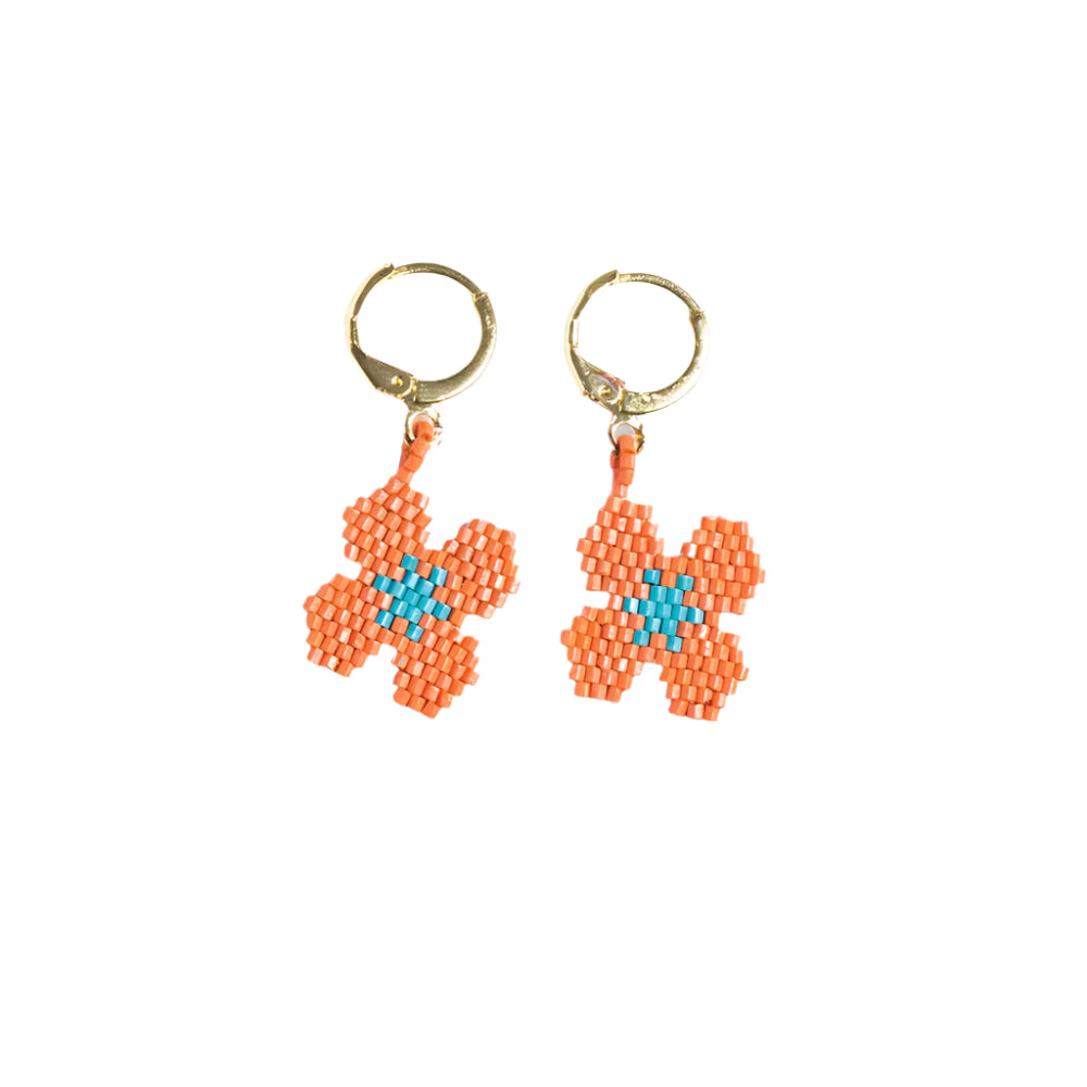 Blossom Four Petal Flower Drop Earrings