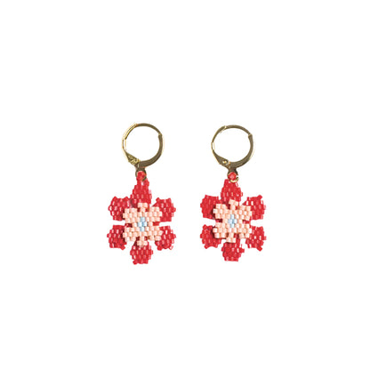Blossom Six Petal Flower Drop Earrings