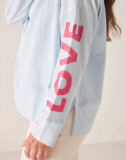 Amour Tee, Crystal Blue/Pink, One Size