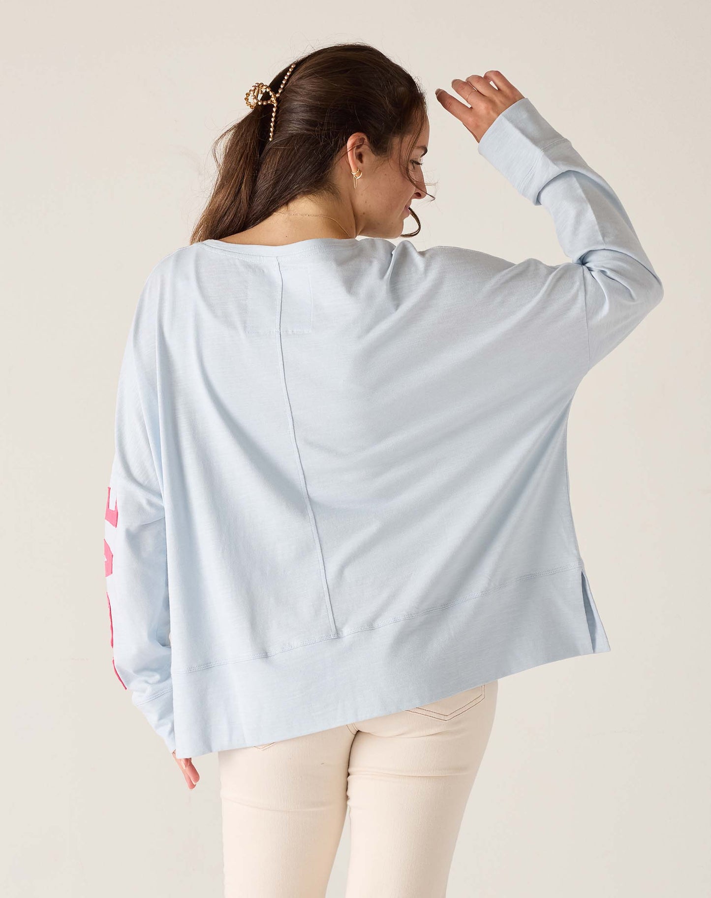 Amour Tee, Crystal Blue/Pink, One Size