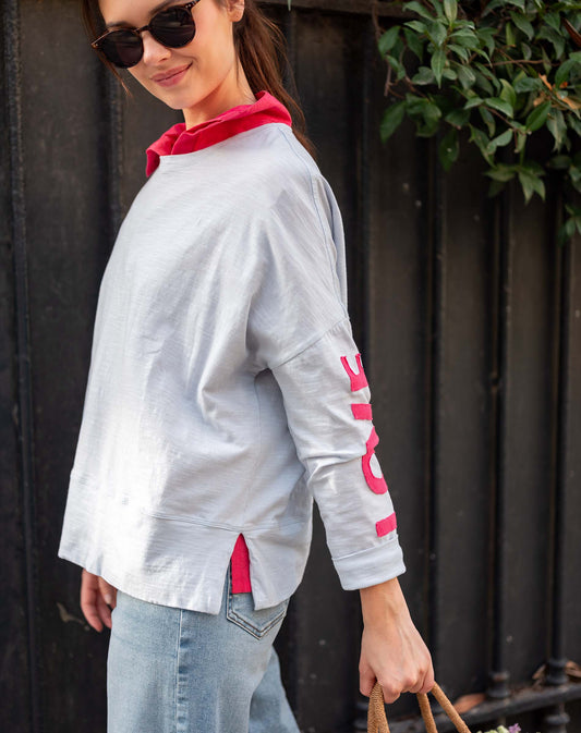 Amour Tee, Crystal Blue/Pink, One Size