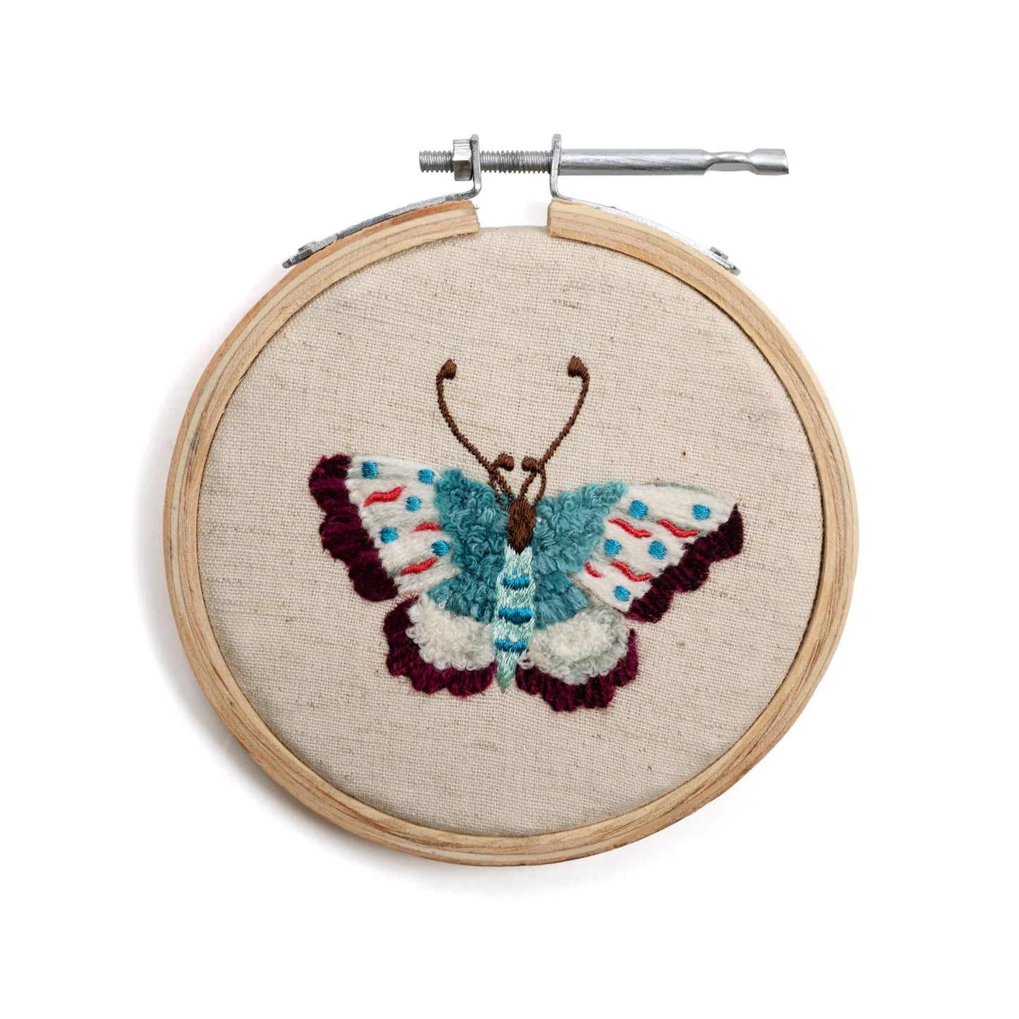 Small Butterfly Embroidery Hoop, 4”