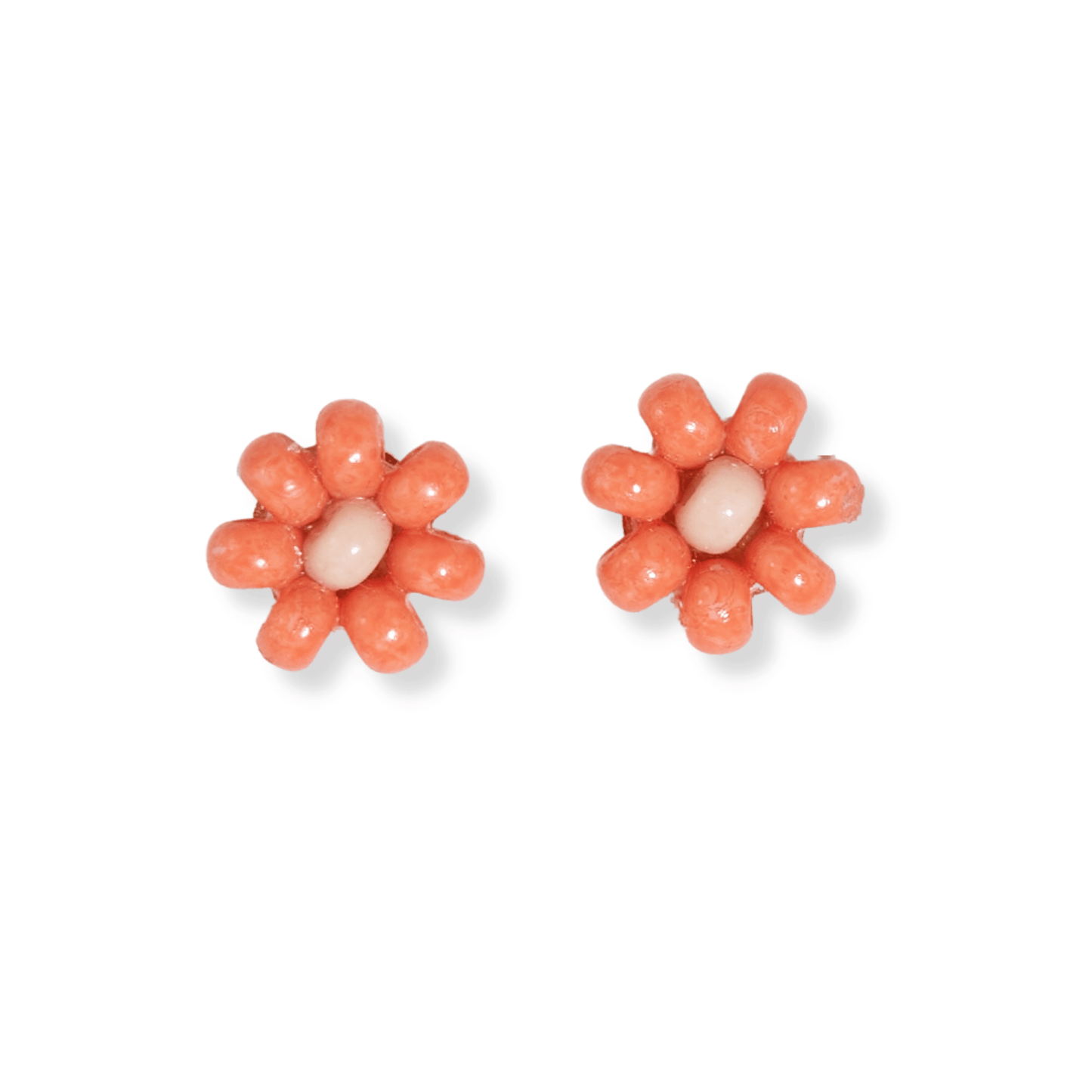 Tina Two Color Flower Beaded Post Earrings