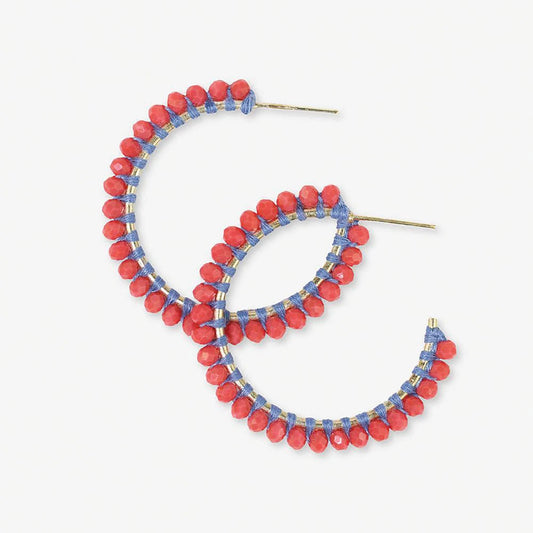 Lillian Crystal Threaded Beads Hoop
