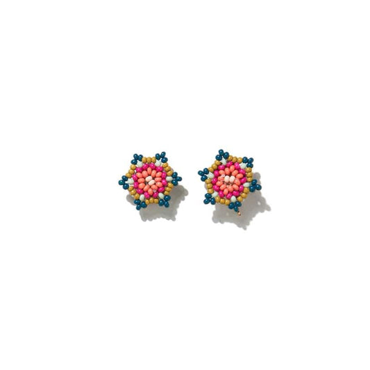 Daisy Flower Beaded Post Earrings