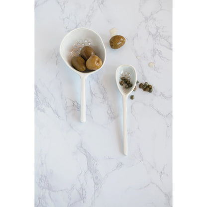 Stoneware Strainer Spoons, S Or L