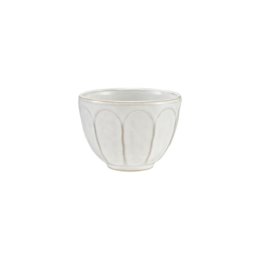 Stoneware Ribbed Bowl, White