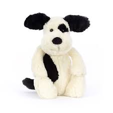 Bashful Rufferty Black & Cream Puppy, Medium