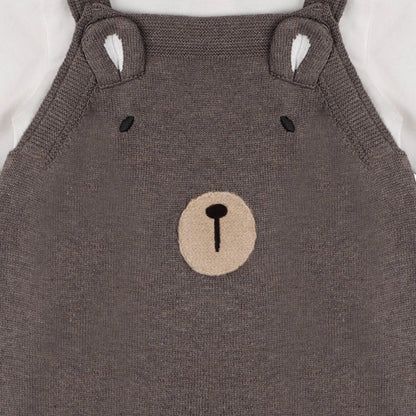 Bear Sweater Knit Baby Overall & Bodysuit Set (Organic)