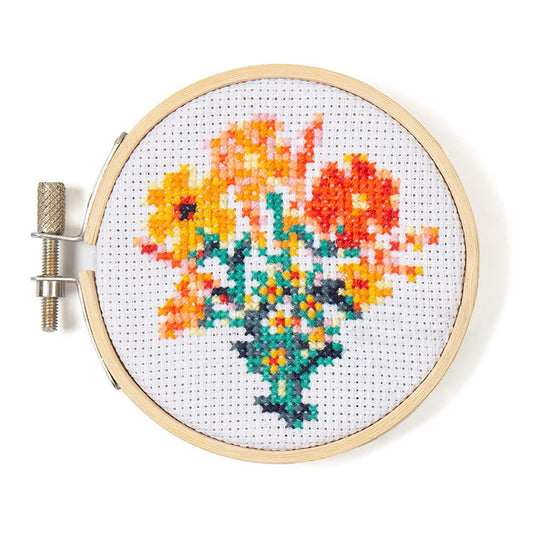 Flowers Mini Cross Stitch Embroidery Kit