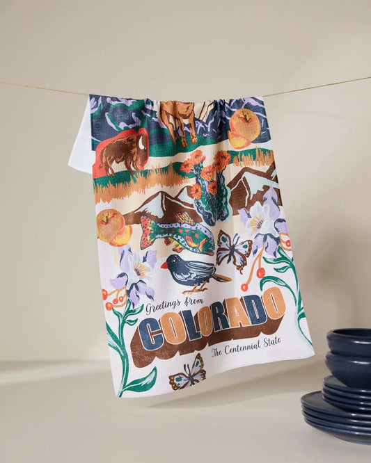 Greeting From Colorado Tea Towel