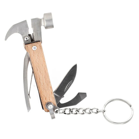 Wooden Mini Hammer Tool Keyring