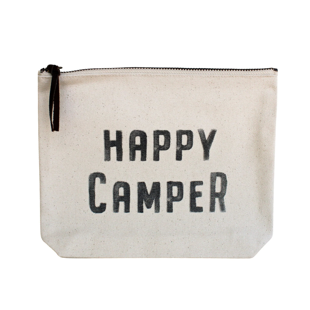 Happy Camper Canvas Zip Bag