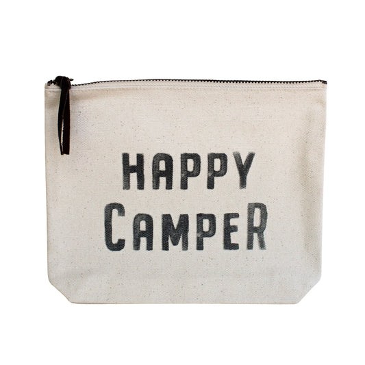 Happy Camper Canvas Zip Bag