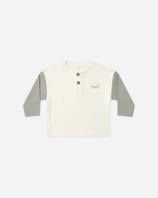 Long Sleeve Henley Tee, Laurel