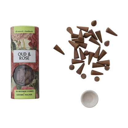 30 Piece Incense Cones with Incense Holder