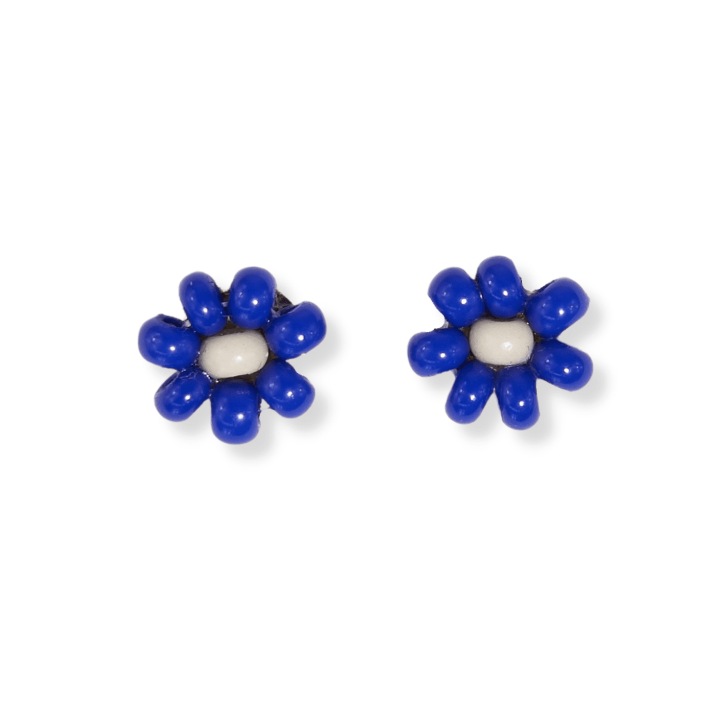Tina Two Color Flower Beaded Post Earrings