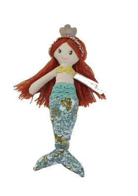 Fabric Mermaid Doll w/ Floral Pattern Tail