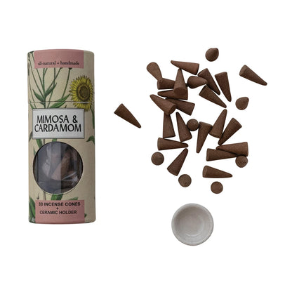 30 Piece Incense Cones with Incense Holder