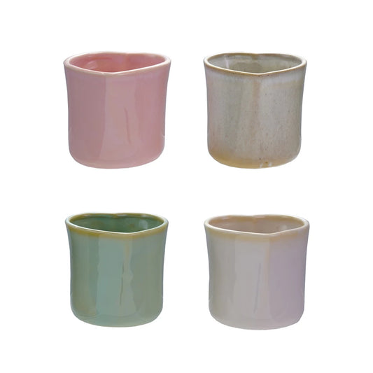 Stoneware Handle-less Heart Mug