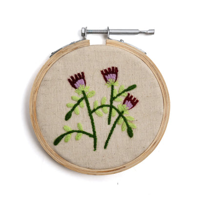 Small Floral Embroidery Hoop, 4"