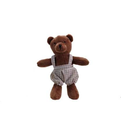 Plush Animal in Cotton Overalls, 4 Styles