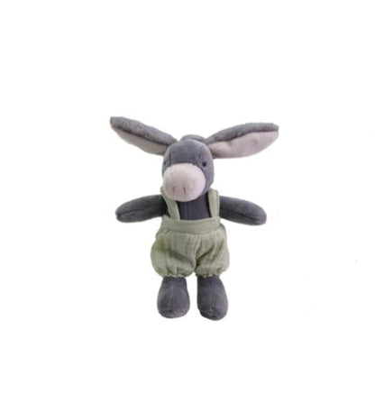 Plush Animal in Cotton Overalls, 4 Styles