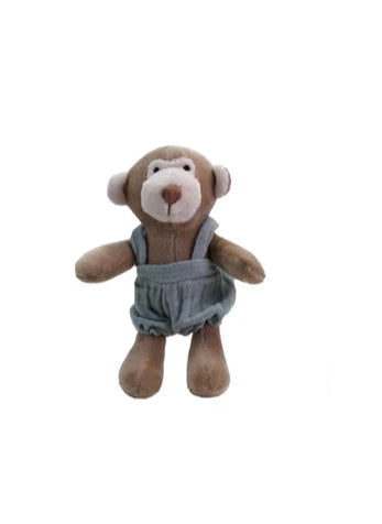Plush Animal in Cotton Overalls, 4 Styles