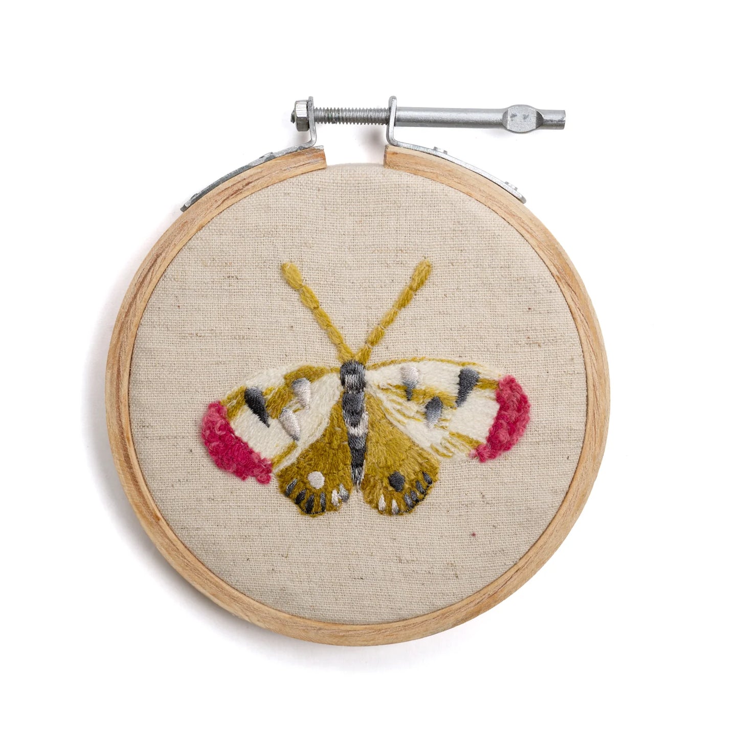 Small Butterfly Embroidery Hoop, 4”
