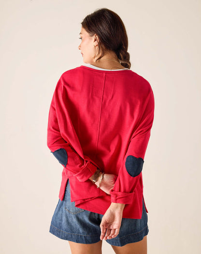 Amour Tee, Red/Navy, One Size
