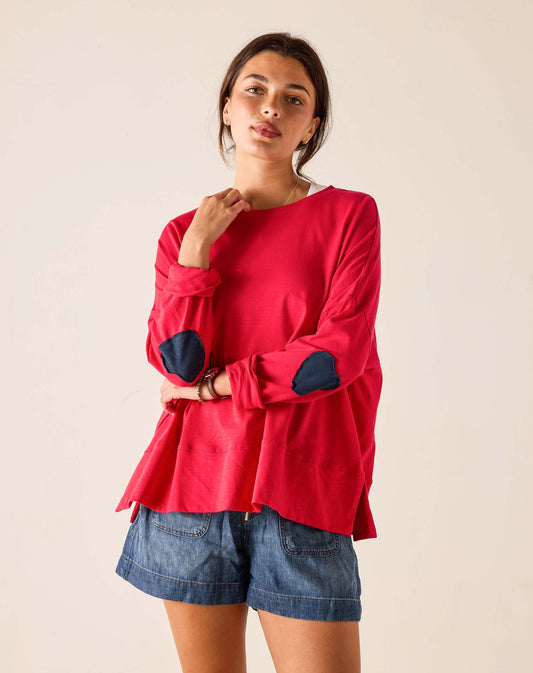 Amour Tee, Red/Navy, One Size