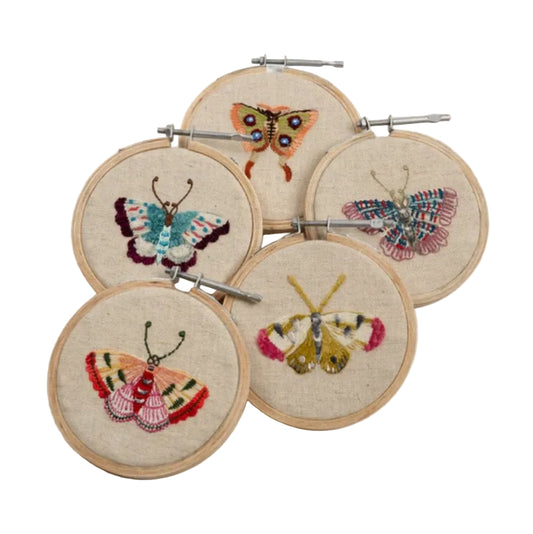 Small Butterfly Embroidery Hoop, 4”