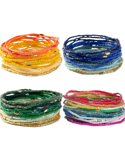 Chelsea 18 Strand Luxe Beaded Bracelet Set