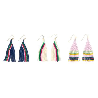 Audrey Small Seed Bead Vertical Stripe Earrings