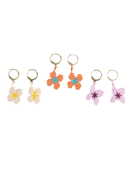 Blossom Four Petal Flower Drop Earrings