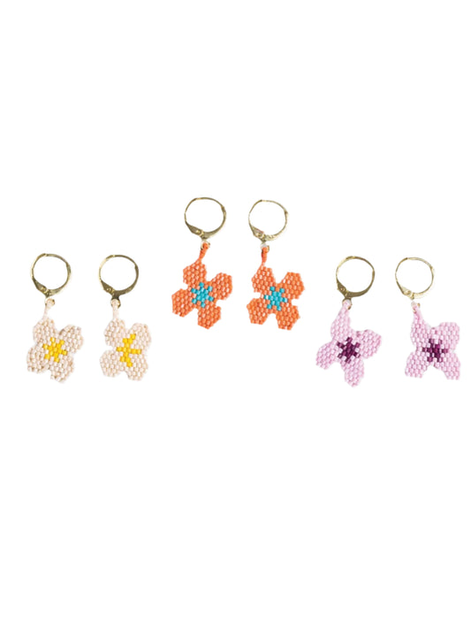 Blossom Four Petal Flower Drop Earrings