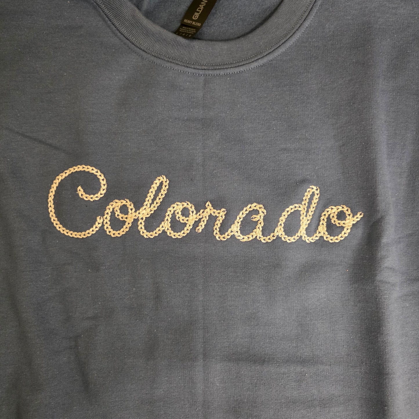Colorado Embroidered Rope Sweatshirt, Indigo Blue